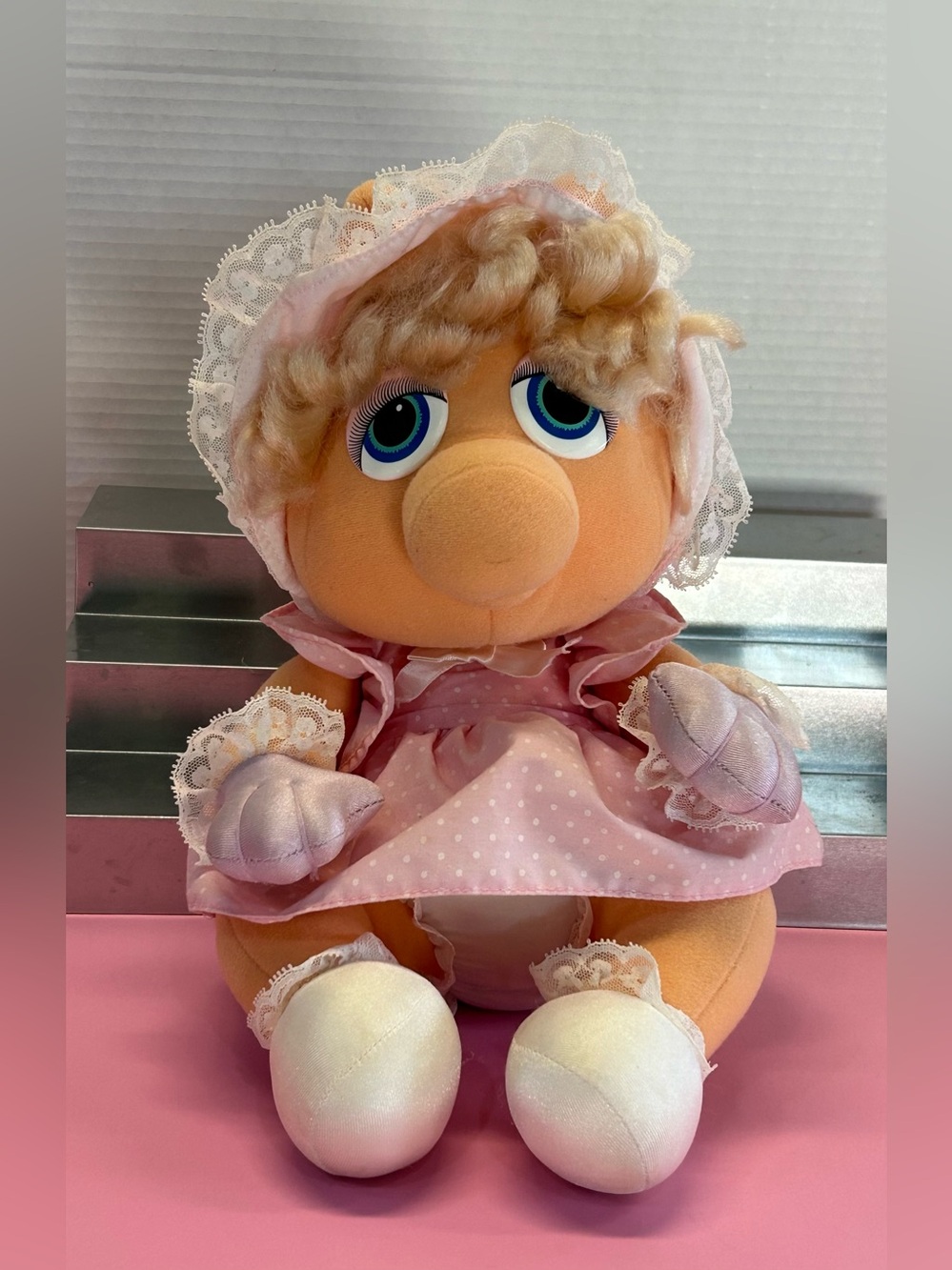 Vintage 1985 Baby Miss Piggy Plush Doll